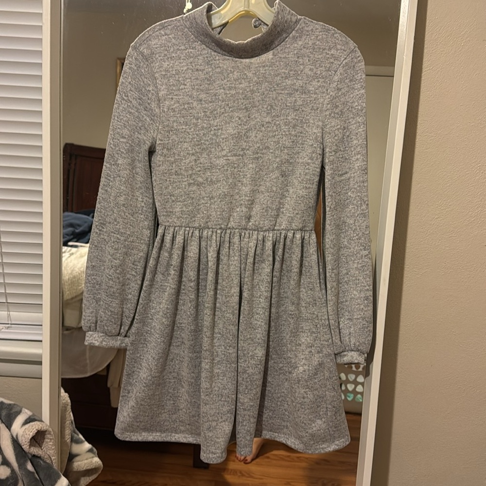 Grey Turtle Neck Dress